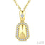 Golden Glow Emerald Shape Diamond Fashion Pendant