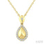 Golden Glow Pear Shape Diamond Fashion Pendant