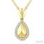 Golden Glow Pear Shape Diamond Fashion Pendant