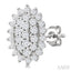 Oval Shape Petite Cluster Diamond Fashion Earrings
