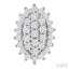 Oval Shape Petite Cluster Diamond Fashion Earrings
