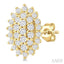 Oval Shape Petite Cluster Diamond Fashion Earrings