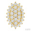 Oval Shape Petite Cluster Diamond Fashion Earrings