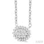 Oval Shape East-West Petite Cluster Diamond Fashion Pendant