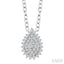 Pear Shape Petite Cluster Diamond Fashion Pendant