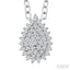 Pear Shape Petite Cluster Diamond Fashion Pendant