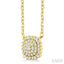Cushion Shape Petite Cluster Diamond Fashion Pendant