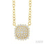 Cushion Shape Petite Cluster Diamond Fashion Pendant
