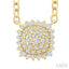 Cushion Shape Petite Cluster Diamond Fashion Pendant