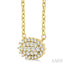Oval Shape East-West Petite Cluster Diamond Fashion Pendant