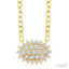 Oval Shape East-West Petite Cluster Diamond Fashion Pendant