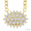 Oval Shape East-West Petite Cluster Diamond Fashion Pendant