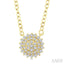 Round Shape Petite Cluster Diamond Fashion Pendant