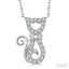 Cat Petite Diamond Fashion Pendant