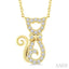 Cat Petite Diamond Fashion Pendant