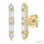 Vertical Bar Petite Baguette Diamond Fashion Earrings