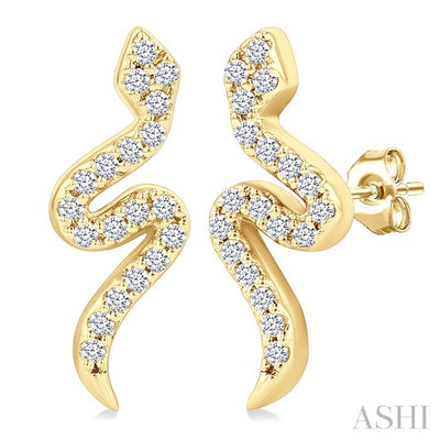 Snake Petite Diamond Fashion Earrings