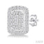 Emerald Shape Petite Halo Diamond Fashion Earrings