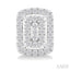 Emerald Shape Petite Halo Diamond Fashion Earrings