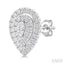 Pear Shape Petite Halo Diamond Fashion Earrings