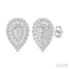 Pear Shape Petite Halo Diamond Fashion Earrings