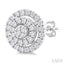 Round Shape Petite Halo Diamond Fashion Earrings