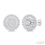 Round Shape Petite Halo Diamond Fashion Earrings