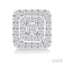 Princess Shape Petite Halo Diamond Fashion Earrings