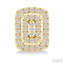 Emerald Shape Petite Halo Diamond Fashion Earrings