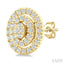Oval Shape Petite Halo Diamond Fashion Earrings