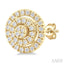 Round Shape Petite Halo Diamond Fashion Earrings