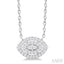 Marquise Shape Petite Halo Diamond Fashion Pendant