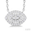 Marquise Shape Petite Halo Diamond Fashion Pendant