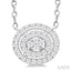 Oval Shape Petite Halo Diamond Fashion Pendant