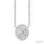 Round Shape Petite Halo Diamond Fashion Pendant