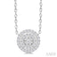 Round Shape Petite Halo Diamond Fashion Pendant