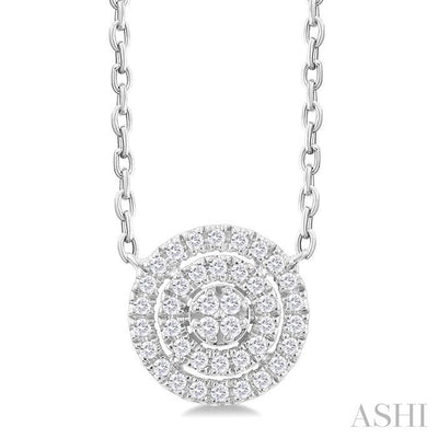 Round Shape Petite Halo Diamond Fashion Pendant