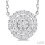 Round Shape Petite Halo Diamond Fashion Pendant