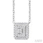 Princess Shape Petite Halo Diamond Fashion Pendant