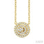 Oval Shape Petite Halo Diamond Fashion Pendant