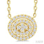 Oval Shape Petite Halo Diamond Fashion Pendant