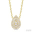 Pear Shape Petite Halo Diamond Fashion Pendant