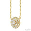 Round Shape Petite Halo Diamond Fashion Pendant