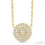 Round Shape Petite Halo Diamond Fashion Pendant
