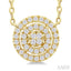 Round Shape Petite Halo Diamond Fashion Pendant