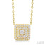 Princess Shape Petite Halo Diamond Fashion Pendant