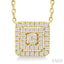 Princess Shape Petite Halo Diamond Fashion Pendant