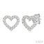 Heart Shape Petite Diamond Fashion Earrings