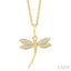 Dragonfly Petite Diamond Fashion Pendant