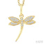 Dragonfly Petite Diamond Fashion Pendant